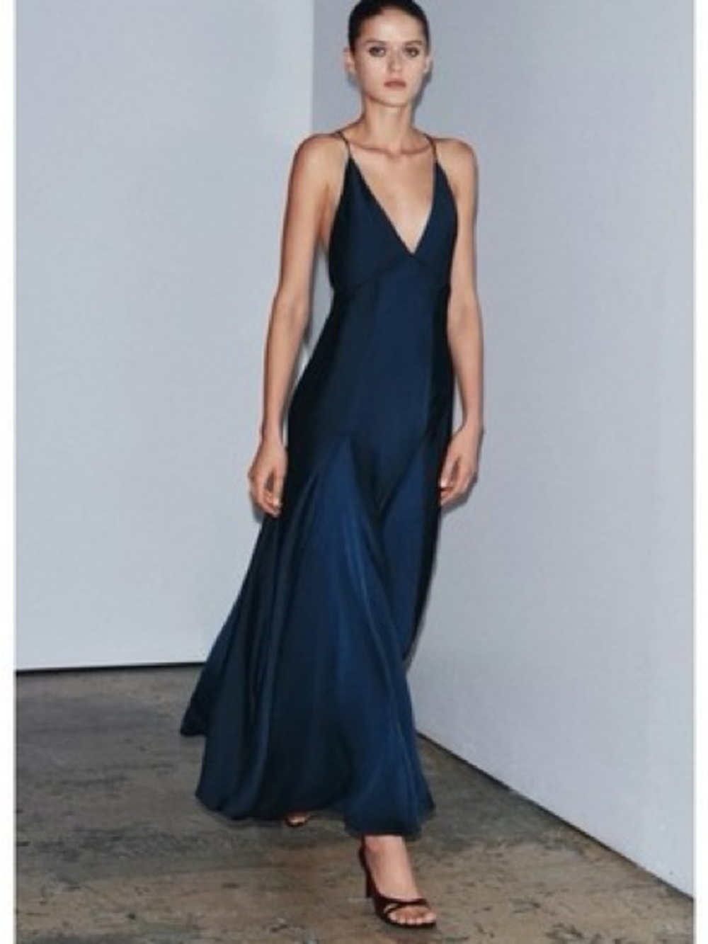 Zara Collection Satin Effect Maxi Dress NWT